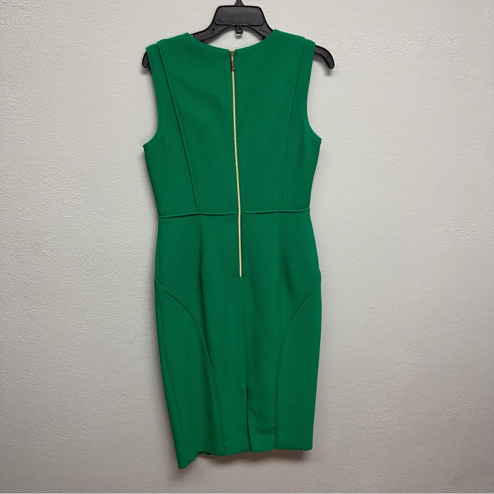 Black Halo Size 10 Sleeveless Seamed Crewneck Sheath Dress Green Cove - Picture 5 of 7
